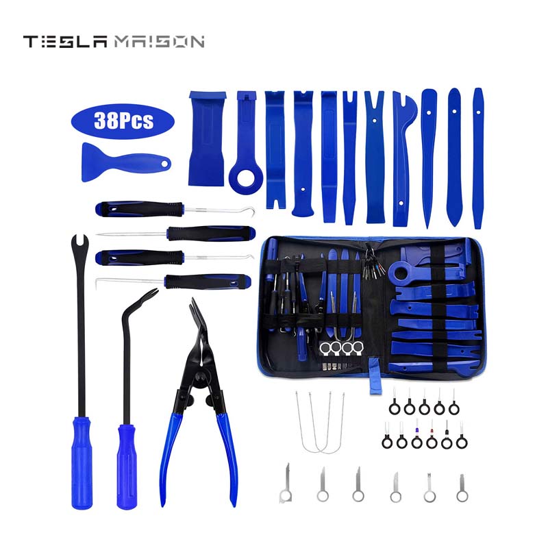 38-Piece Trim Removal Tool Kit For Tesla Interiors And Exterior Demolition -38 PCS BLUE---Tesla Maison