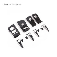 Load image into Gallery viewer, Carbon Fiber Window Lifter Switch Buttons for Tesla Model 3/Y - 14PCS -14pcs 2017-2020---Tesla Maison