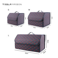 Load image into Gallery viewer, Multipurpose Collapsible Car Trunk Storage Organizer - Black With Red Stitching -Small---Tesla Maison