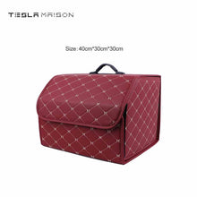 Load image into Gallery viewer, Multipurpose Collapsible Car Trunk Storage Organizer - Red With Beige Stitching -Medium---Tesla Maison