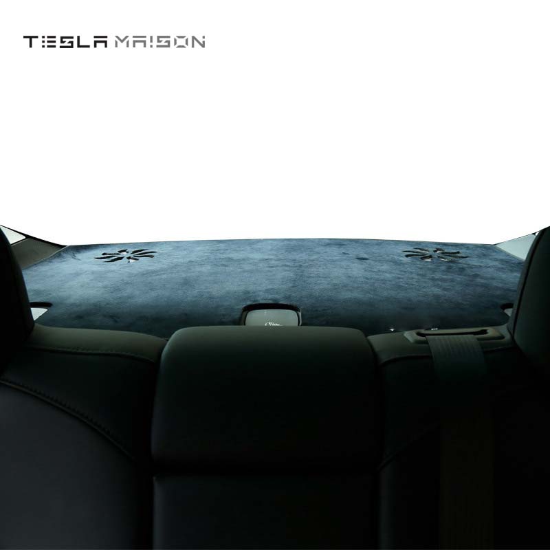 Tesla Model 3 2017-2022 Flannel Rear Dashboard Cover -Black-Tesla Model 3 (2021-2022)--Tesla Maison