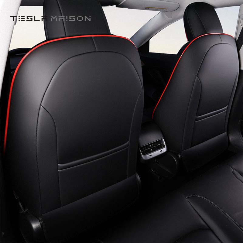 Tesla Model 3 (2017-2022) Nappa Leather Seat Covers -Black-Full Surround-Tesla Model 3 (2017-2022)-Tesla Maison