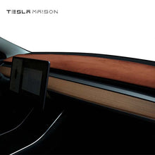Load image into Gallery viewer, Tesla Model 3 2021-2022 Flannel Front Dashboard Cover -Brown-Tesla Model 3 (2021-2022)--Tesla Maison