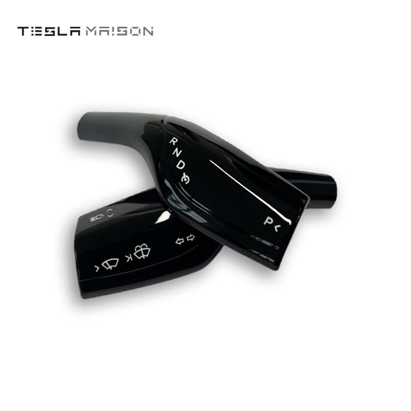 Tesla Model 3 and Model Y Gear Shift Lever Wiper Column Cover -Gloss Black---Tesla Maison