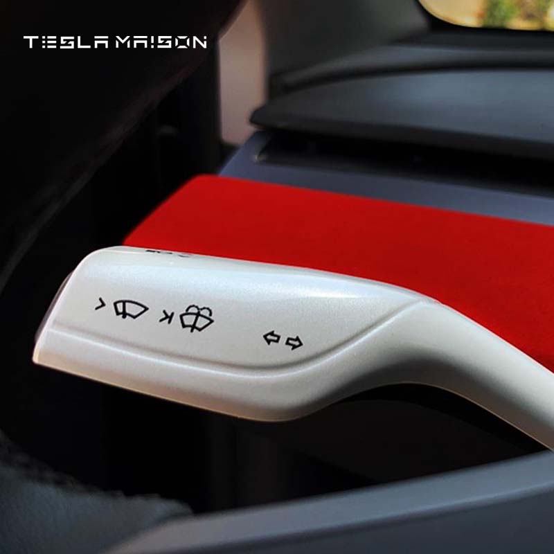 Tesla Model 3 and Model Y Gear Shift Lever Wiper Column Cover -Gloss Carbon Black---Tesla Maison