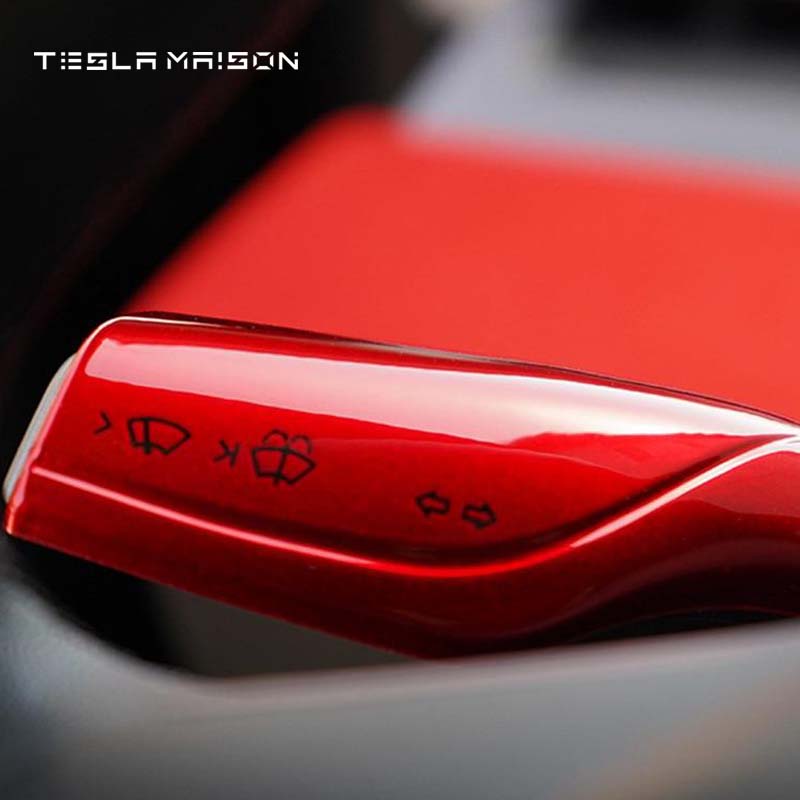 Tesla Model 3 and Model Y Gear Shift Lever Wiper Column Cover -Gloss Carbon Black---Tesla Maison