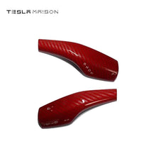 Load image into Gallery viewer, Tesla Model 3 and Model Y Gear Shift Lever Wiper Column Cover -Gloss Carbon Red---Tesla Maison