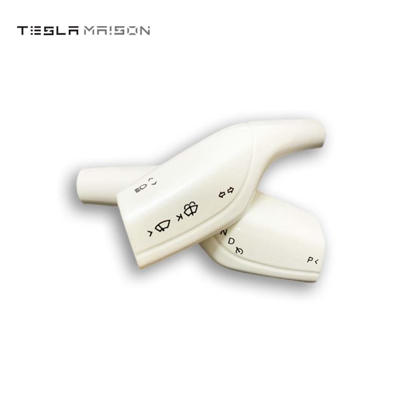 Tesla Model 3 and Model Y Gear Shift Lever Wiper Column Cover -Gloss White---Tesla Maison