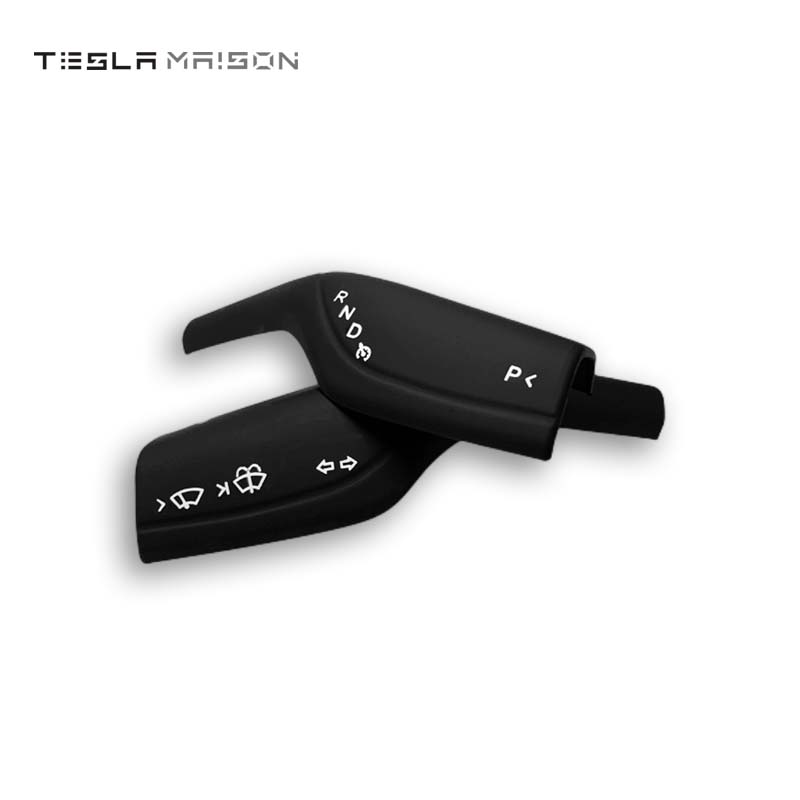 Tesla Model 3 and Model Y Gear Shift Lever Wiper Column Cover -Matte Black---Tesla Maison