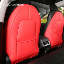 Load image into Gallery viewer, Tesla Model 3 and Model Y Leather Back Seat Kick Protectors Covers -Red-2pcs / 1 Set--Tesla Maison