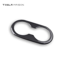 Load image into Gallery viewer, Tesla Model 3 and Model Y Three Rear Seat Cup Holder Trim Cover -Carbon Fiber-Tesla Model 3 &amp; Tesla Model Y--Tesla Maison