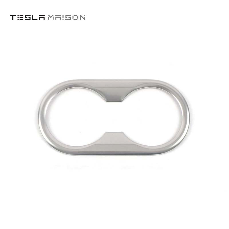 Tesla Model 3 and Model Y Three Rear Seat Cup Holder Trim Cover -Silver-Tesla Model 3 & Tesla Model Y--Tesla Maison