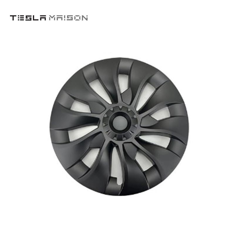 Tesla Model 3 Full Cover Wheel Hub Caps - 18" inch (4 Pcs) - Style 4 Matte Black ----Tesla Maison