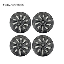 Load image into Gallery viewer, Tesla Model 3 Full Cover Wheel Hub Caps - 18&quot; inch (4 Pcs) - Style 4 Matte Black ----Tesla Maison
