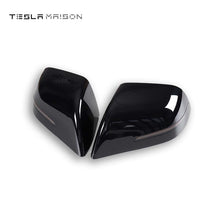 Load image into Gallery viewer, Tesla Model 3 Mirror Cover With LED Turn Signal Rear View Mirror Cover -Gloss Black---Tesla Maison
