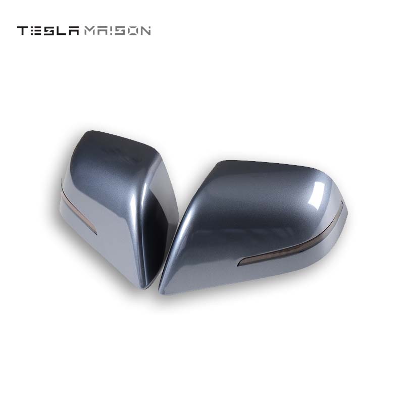 Tesla Model 3 Mirror Cover With LED Turn Signal Rear View Mirror Cover -Gloss Black---Tesla Maison