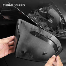 Load image into Gallery viewer, Tesla Model 3 Mirror Cover With LED Turn Signal Rear View Mirror Cover -Gloss Carbon Fiber---Tesla Maison