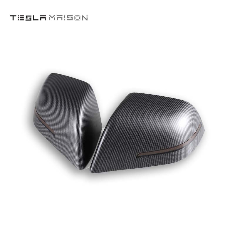 Tesla Model 3 Mirror Cover With LED Turn Signal Rear View Mirror Cover -Gray---Tesla Maison