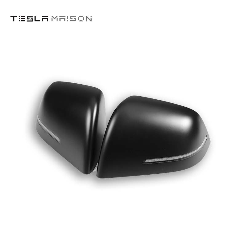 Tesla Model 3 Mirror Cover With LED Turn Signal Rear View Mirror Cover -Matte Black---Tesla Maison