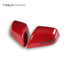 Load image into Gallery viewer, Tesla Model 3 Mirror Cover With LED Turn Signal Rear View Mirror Cover -Red---Tesla Maison