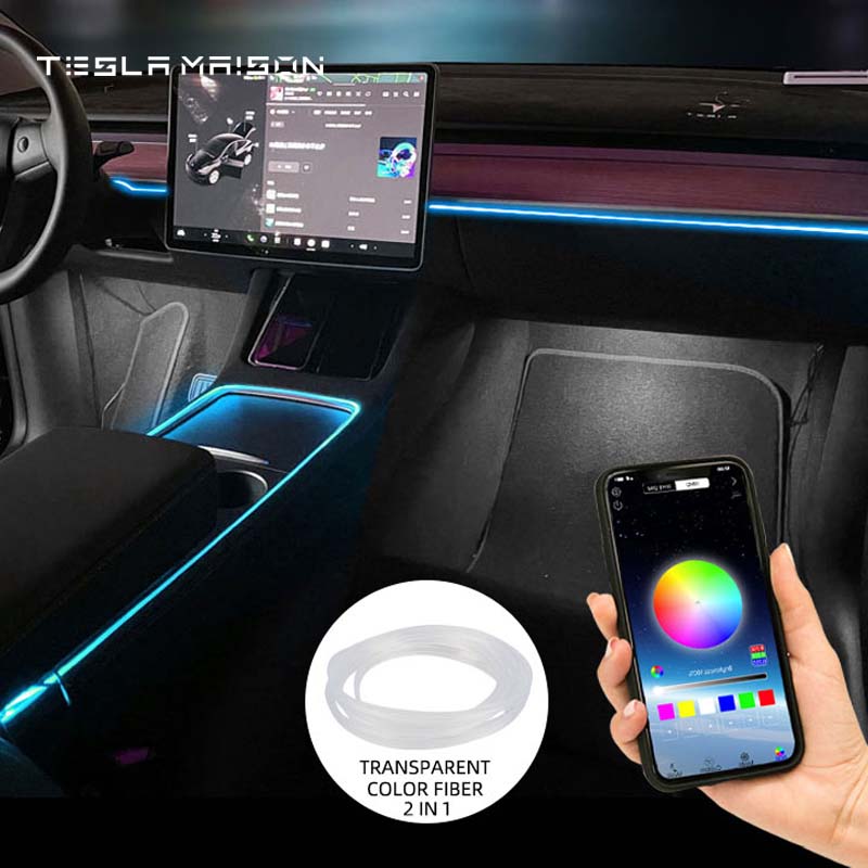 Tesla Model 3 & Model Y Interior Ambient LED Strip Lights with App Controller -Set B---Tesla Maison