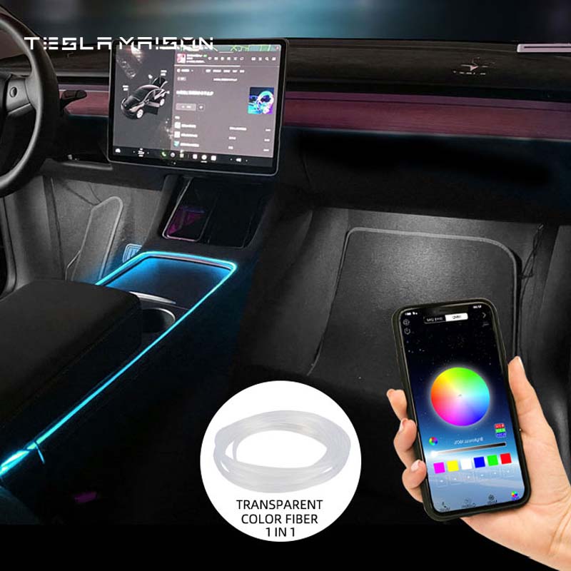 Tesla Model 3 & Model Y Interior Ambient LED Strip Lights with App Controller -Set C---Tesla Maison