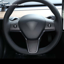Load image into Gallery viewer, Tesla Model 3 &amp; Model Y Steering Wheel Carbon Fiber Trim Frame -Matte Carbon---Tesla Maison