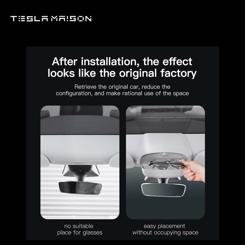 Tesla Model 3 Sunglasses Storage Box | Sunglasses Holder -Suede-Tesla Model 3--Tesla Maison