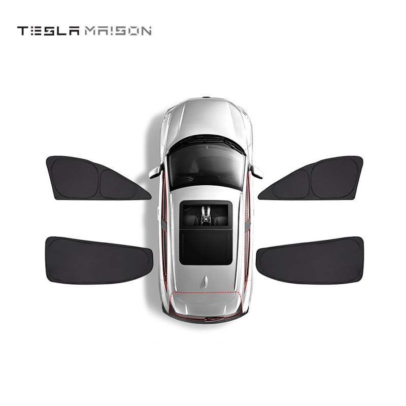 Tesla Model 3(2017-2023) Privacy And Thermal Insulated Sunshades -4pcs/Four Door Windows---Tesla Maison
