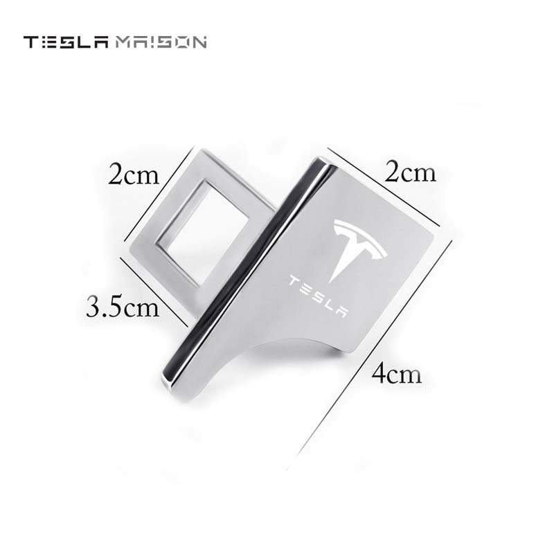 Tesla Model 3/S/X/Y Car Seat Belt Lock Buckle Decoration Clip -Silver---Tesla Maison