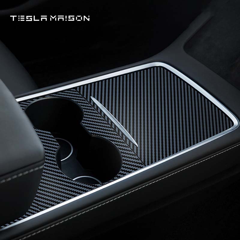 Tesla Model 3/Y 2021-2022 Center Console Panel Decor Sticker -Gloss Carbon---Tesla Maison
