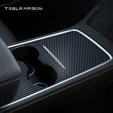 Load image into Gallery viewer, Tesla Model 3/Y 2021-2022 Center Console Panel Decor Sticker -Gloss Carbon---Tesla Maison