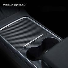 Load image into Gallery viewer, Tesla Model 3/Y 2021-2022 Center Console Panel Decor Sticker -Matte Carbon---Tesla Maison