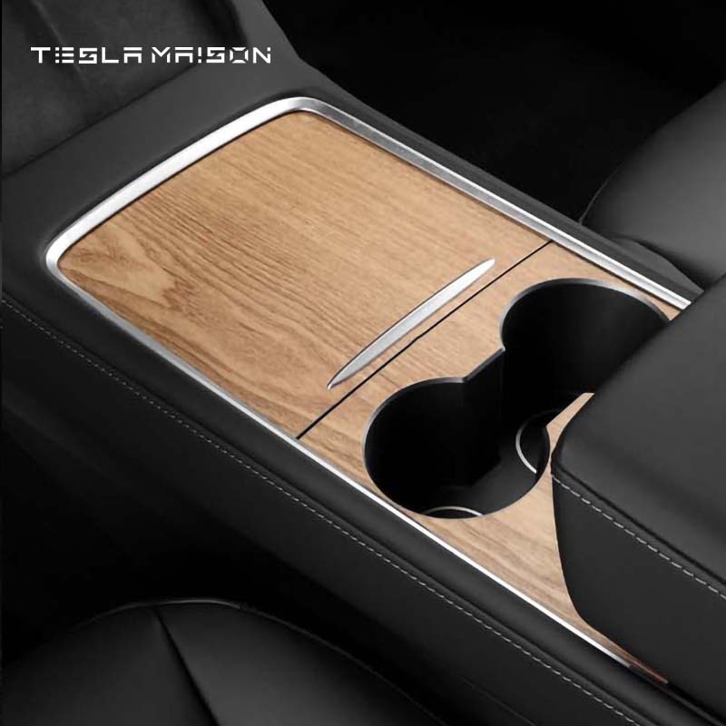 Tesla Model 3/Y 2021-2022 Center Console Panel Decor Sticker -Wood---Tesla Maison