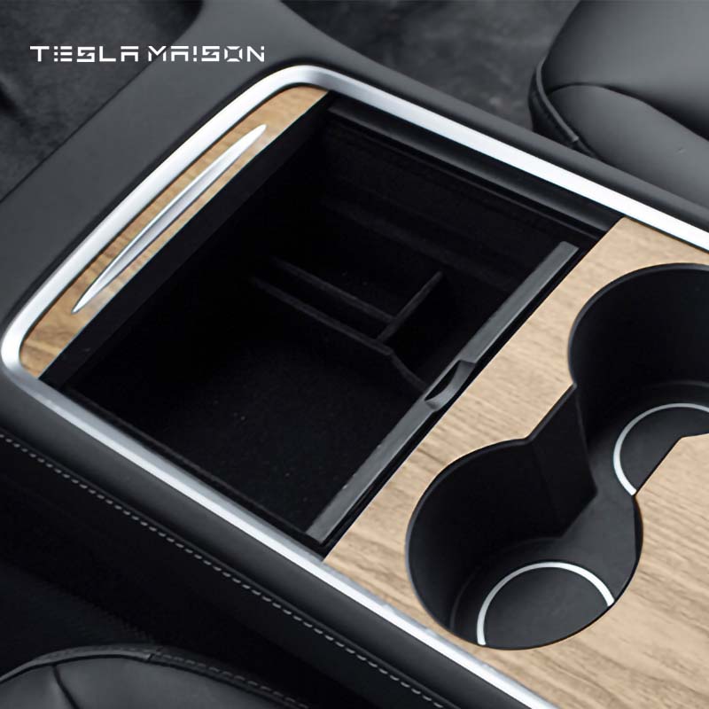 Tesla Model 3/Y 2021-2022 Center Console Panel Decor Sticker -Wood---Tesla Maison