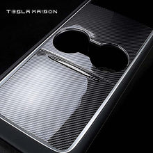 Load image into Gallery viewer, Tesla Model 3/Y 2021-2022 Center Console Ultra Slim Cover -Glossy Carbon---Tesla Maison