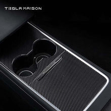 Load image into Gallery viewer, Tesla Model 3/Y 2021-2022 Center Console Ultra Slim Cover -Glossy Carbon---Tesla Maison