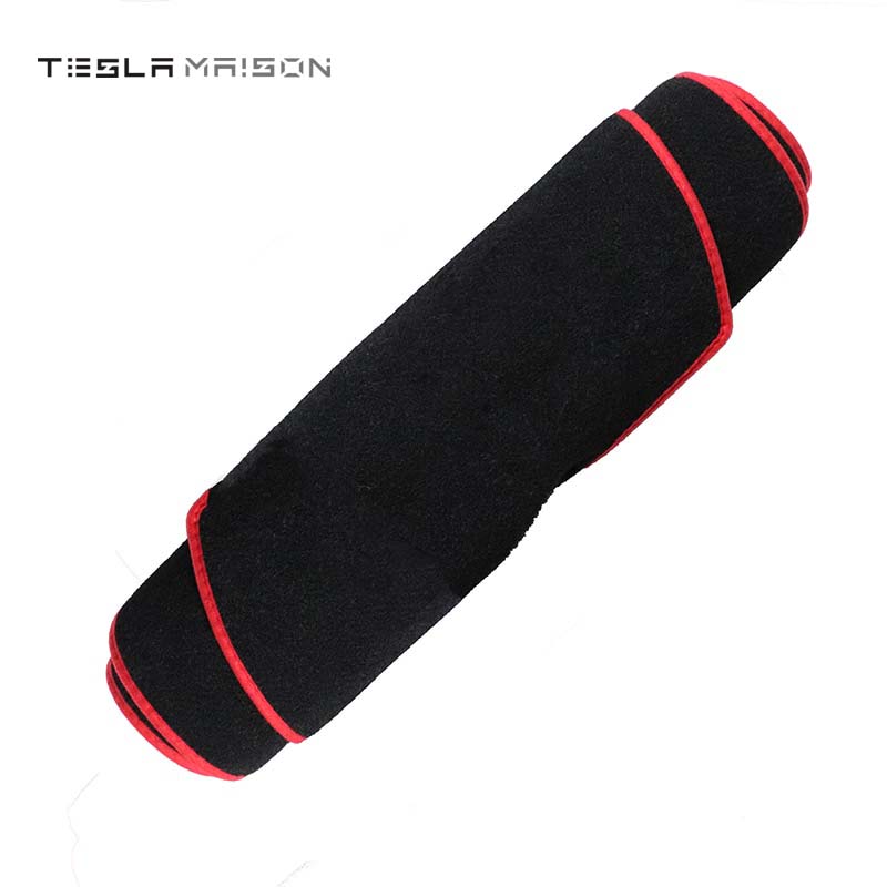 Tesla Model S 2013 - 2022 Polyester Front Dashboard Cover -Red Edge-Left Hand Drive--Tesla Maison