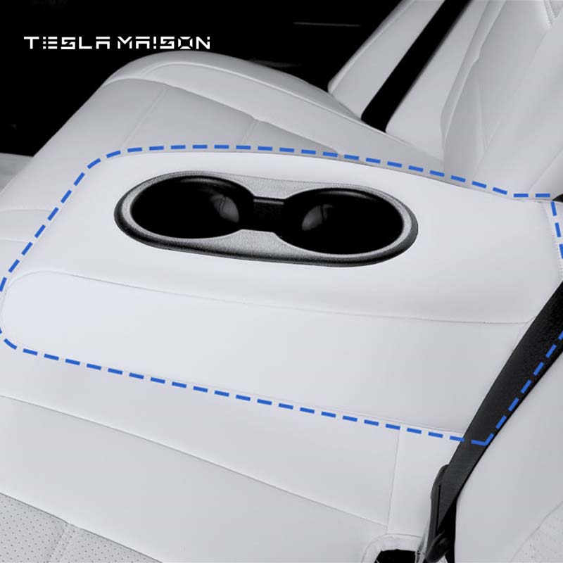 Tesla Model S Premium Nappa Leather Rear Seat Covers -Black-Rear Seat Covers--Tesla Maison