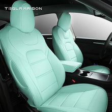 Load image into Gallery viewer, Tesla Model X Premium Nappa Leather Seat Cover -Green-7 Seats-Tesla Model S Full Surround Seat Covers-Tesla Maison