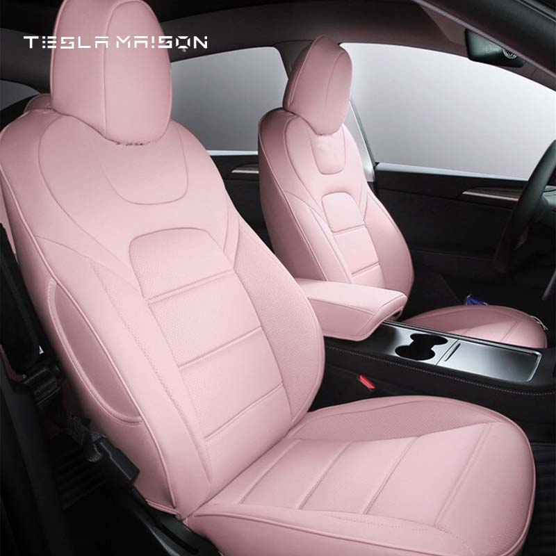 Tesla Model X Premium Nappa Leather Seat Cover -Pink-7 Seats-Tesla Model S Full Surround Seat Covers-Tesla Maison