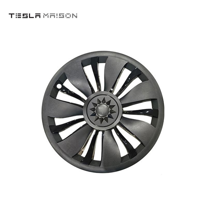 Tesla Model Y Full Cover Wheel Hub Caps - 19" inch (4 Pcs) - Style 4 Matte Black ----Tesla Maison