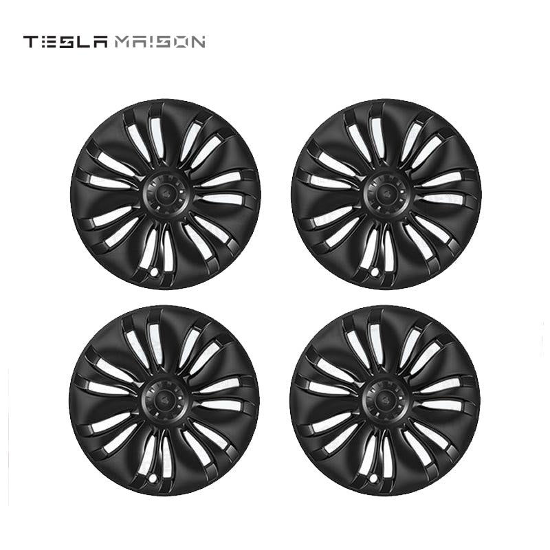Tesla Model Y Full Coverage Wheel Hub Caps - 19" inch (4 Pcs) - Style 1 Matte Black ----Tesla Maison