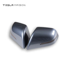 Load image into Gallery viewer, Tesla Model Y Mirror Cover With LED Turn Signal Rear View Mirror Cover -Grey---Tesla Maison