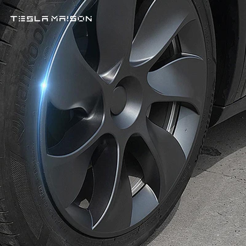 Tesla Model Y Wheel Cover Trim Hub Caps - 19" inch (4 Pcs) - Style 2 Matte Black ----Tesla Maison