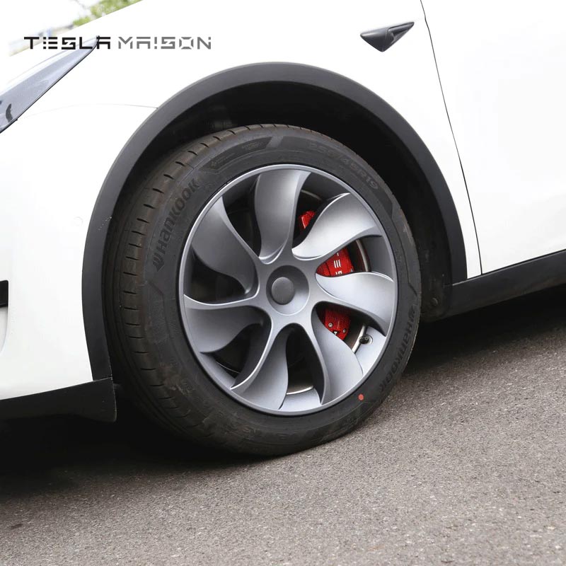 Tesla Model Y Wheel Cover Trim Hub Caps - 19" inch (4 Pcs) - Style 2 Matte Gray ----Tesla Maison