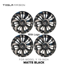 Load image into Gallery viewer, Tesla Model Y Wheel Trim Hub Caps - 19&quot; inch (4 Pcs) - Style 6 With Logo Gun Grey ----Tesla Maison