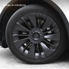 Load image into Gallery viewer, Tesla Model Y Wheel Trim Hub Caps - 19&quot; inch (4 Pcs) - Style 6 With Logo Gun Grey ----Tesla Maison