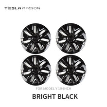 Load image into Gallery viewer, Tesla Model Y Wheel Trim Hub Caps - 19&quot; inch (4 Pcs) - Style 7 Gloss Black ----Tesla Maison