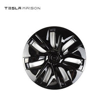 Load image into Gallery viewer, Tesla Model Y Wheel Trim Hub Caps - 19&quot; inch (4 Pcs) - Style 7 Gloss Black ----Tesla Maison